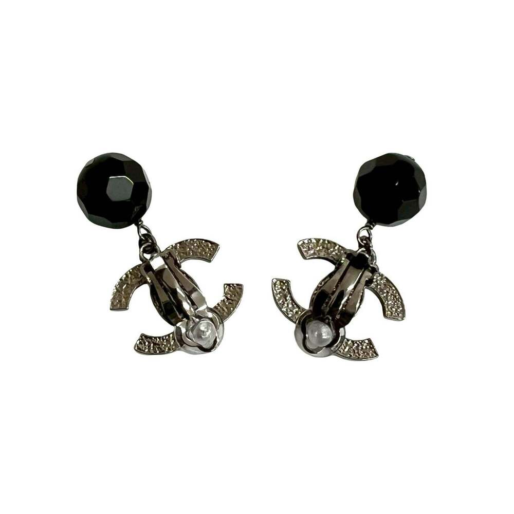 CHANEL Black Logo Earrings - Picture 4 of 5